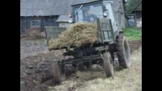 трактор Т-16 с самодельной навеской  T-16 tractor with a homemade hitch plows