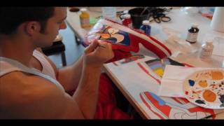 "mario" custom painted nike dunks high (how to customize shoes)