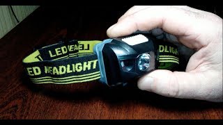 Простая доработка на литиевый аккумулятор дешевый налобный LED фонарик с ALIEXPRESS.