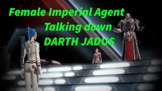 SWTOR - Talking Down Darth Jadus (Blackmail Him - Female Imperial Agent)