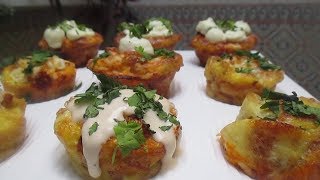 ميني كيش بالبطاطا  بدون عجين  Mini-quiches aux pommes de terre