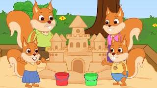 Famille d'Écureuil - Château De Sable Familial Vidéos Animé 2020 en Français 13+