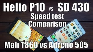Helio P10 vs Snapdragon 430 speed test/comparison/gaming(Mali vs Adreno/GPU)MSM8937/MTK6755