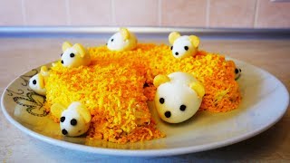 Салат МИМОЗА с ОРИГИНАЛЬНОЙ подачей на Новогодний  стол .Что приготовить на Новый год 2020. Символ