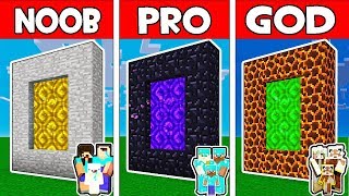 Minecraft - NOOB vs PRO vs GOD : FAMILY MONSTER PORTAL in Minecraft Animation