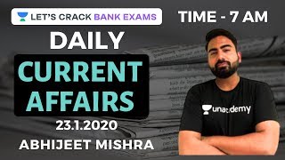 Daily Current Affairs | 23.01.2020 Current Affairs - Banking | Abhijeet Mishra