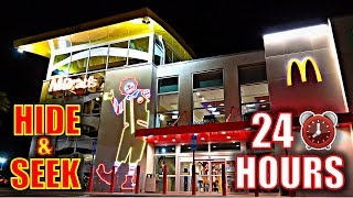 24 HOUR OVERNIGHT CHALLENGE IN WORLD'S BIGGEST MCDONALDS!!(*HIDE & SEEK*)