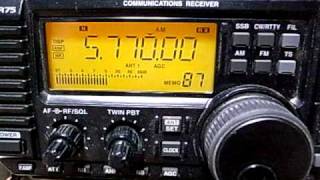 Myanmar Defence Forces Broadcasting 5770kHz Icom IC-R75 Operation