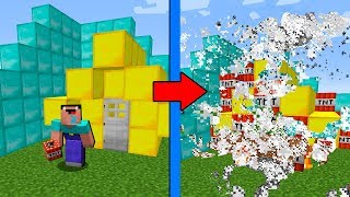 НУБ ВЗОРВАЛ ДОМ ИЗ ЗОЛОТА ВНУТРИ АЛМАЗНОГО ДОМА ПРО ! ДОМ ЛОВУШКА В MINECRAFT ТРОЛЛИНГ МУЛЬТИК