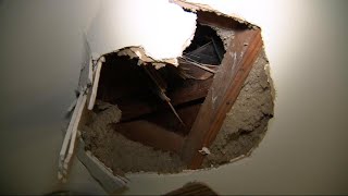 Did Falling Ice from a Plane Cause This Hole in Homeowner's Roof?
