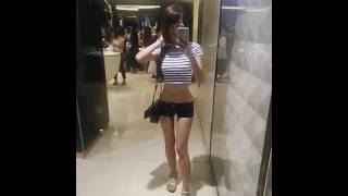 Going Out In Stripes Crop Top W Navy Hotpants