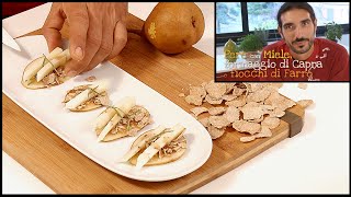 Le Ricette di Alessandro Conte: Pere con miele, formaggio di capra e fiocchi di farro