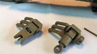 Tactical foldable 45 degree offset back up iron sights BUIS by TAC Junction