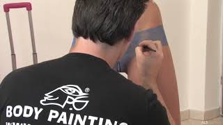 Nude Body Paint Art - Blonde Angel Jean Shorts
