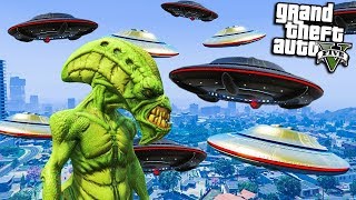 GTA 5 Моды UFO Invasion ВТОРЖЕНИЕ НЛО Инопланетяне атаковали Лос Сантос Война с инопланетянами
