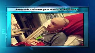 Adolescente casi muere por el reto de la cinta adhesiva