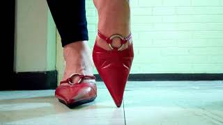 red ultra pointed italian stilletos mules