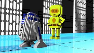 R2D2 . Voxel Art. Animation . 10 Sec.