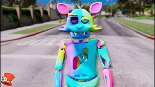 BRAND NEW RAINBOW FOXY ANIMATRONIC! (GTA 5 Mods FNAF RedHatter)