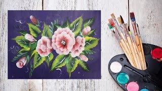 Как нарисовать цветы одним мазком! #Dari_Art #oneStroke