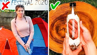FESTIVAL HACKS THAT WILL SAVE YOUR LIFE || Camping Tricks For Every Need