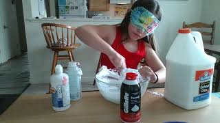 Lucy's blindfolded fluffy slime