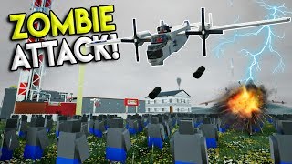 LEGO ZOMBIE ARMY GETS DESTROYED BY B-25 BOMBER! - Brick Rigs Gameplay Challenge & Creations