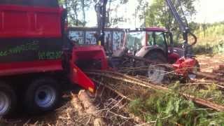 Hout hakselen met versnippercombinatie Ufkes Greentec VC 952/20