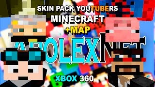 Minecraft Youtubers Skin Pack | English Speaking - Hispanos + MAP | XBOX 360 | ONE | Free + Live