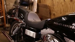 Changing new seat to Harley Davidson.