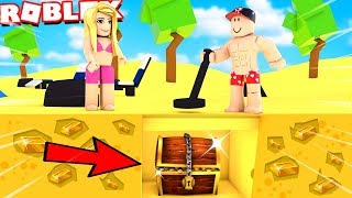 SZUKAMY UKRYTEGO SKARBU NA PLAŻY!!! ? (Roblox Beach Simulator) | Vito i Bella