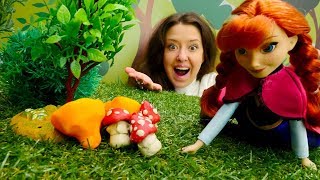 Веселая Школа. Собираем грибы с Анной. Видео для детей.