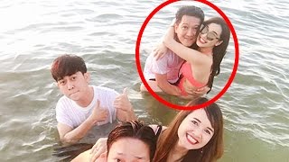Nhã Phương lần đầu mặc bikini hở toang hoác lại có hành động gây choáng với Trường Giang ở dưới nước