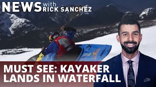 WATCH: Kayaker lands world's first double kick-flip in waterfall