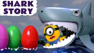 Minions Shark Attack Colors with Surprise Eggs Kinder and Thomas The Tank Engine TT4U