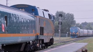 VIA trains at Drummondville 27-28 June 2015