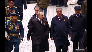 Путин и Рахмон после парада Победы на Красной Площади