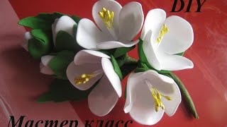 Цветы из фоамирана - веточка жасмина/How to make Foam Flower sprig of jasmine