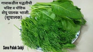 शेपू पालक (शुपालक)एकच भाजी जी भात,भाकरी,पोळी सोबत खाता येईल|shepu palak bhaji|Suva palak subji