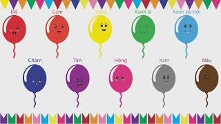 Vui học cùng Bé Bí Bo - Tô màu 10 trái bong bóng đủ màu, dễ thương, đáng yêu cho bé