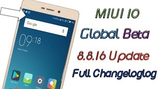 MIUI 10 Global Beta Update 8.8.16 Full Changelog
