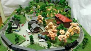 nゲージ 鉄道模型 レイアウト 昭和の町並・春編～ウッドマンクラブ～