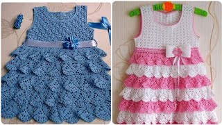 Latest Beautiful And Outstanding Crochet Baby Girls Frill Frocks Design And Idea's 2020