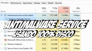 Antimalware Service usando 100% Disco - Win10/Win8.1/Win8