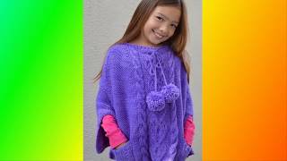 Pletena moda Детские вязаные пончо  Children's creative poncho Knit