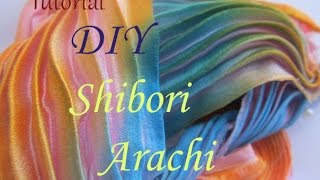 Шовкова стрічка Сіборі в техніці Арасі/Техника шибори/DIY Silk Arashi Shibori
