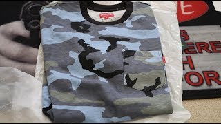 Supreme Pocket Tee SS18 Blue Camo Pickup/Unboxing