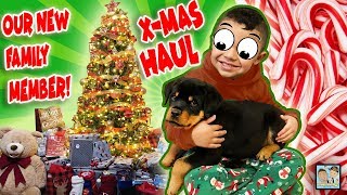 BOY GETS A ROTTWEILER PUPPY FOR XMAS! CUTEST REACTION! CHRISTMAS HAUL! DINGLE HOPPERZ VLOG