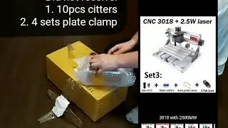 CNC3018. Did not receive:
1. 10pcs citters
2. 4 sets plate clamp