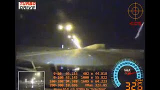 На скорости 327 kmh у Nissan GTR лопнуло колесо